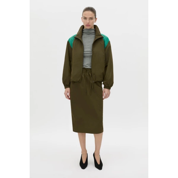 Camilla and Marc Storm Midi Skirt in Khaki, view 5 | Midi Skirts | Coveti