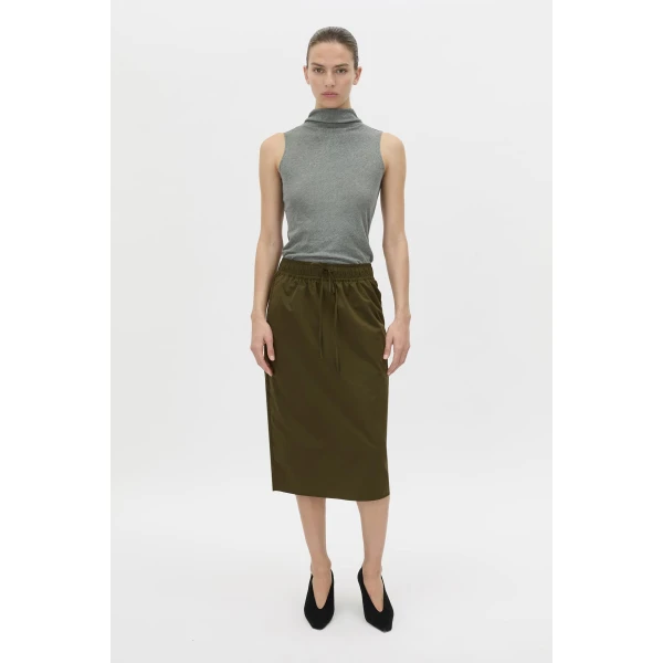 Camilla and Marc Storm Midi Skirt in Khaki, view 6 | Midi Skirts | Coveti