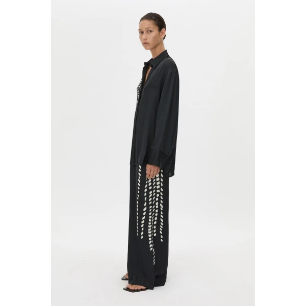 Camilla and Marc Suri Long Sleeve Shirt in Black Suri Print, view 5 | Shirts | Coveti