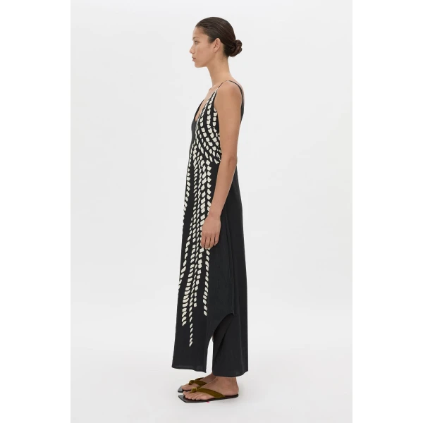 Camilla and Marc Suri Midi Dress in Black Suri Print, view 5 | Midi Dresses | Coveti