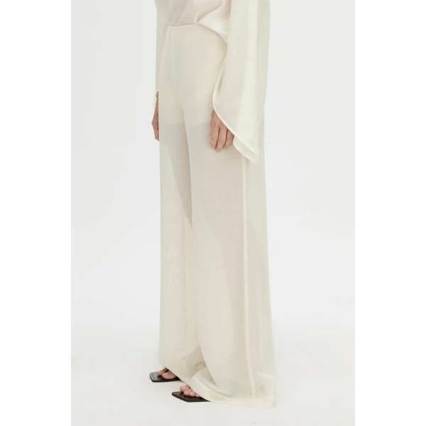 Camilla and Marc Tessara Pant in Cream, view 3 | Pants | Coveti
