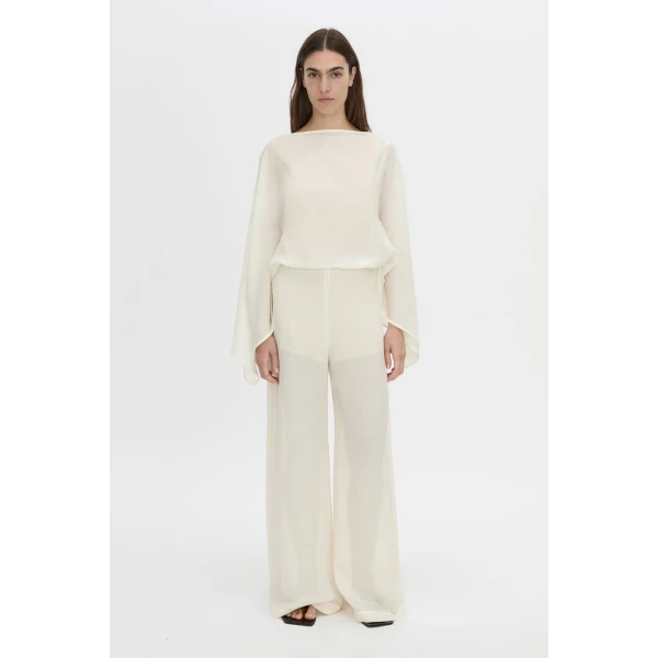 Camilla and Marc Tessara Pant in Cream, view 4 | Pants | Coveti