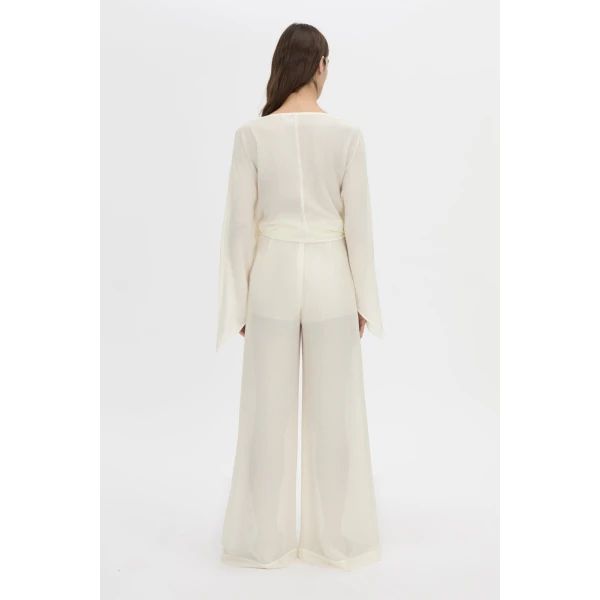 Camilla and Marc Tessara Pant in Cream, view 6 | Pants | Coveti