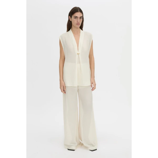 Camilla and Marc Tessara Top in Cream, view 2 | Sleeveless | Coveti