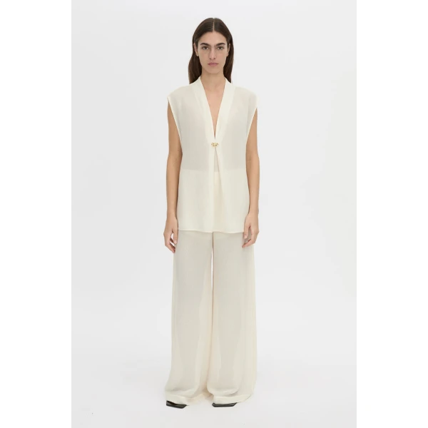 Camilla and Marc Tessara Top in Cream, view 4 | Sleeveless | Coveti