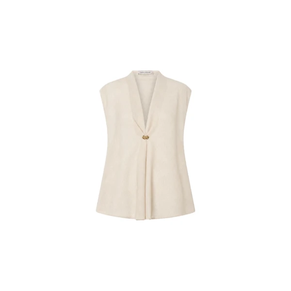 Camilla and Marc Tessara Top in Cream | Sleeveless | Coveti