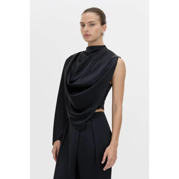 Camilla and Marc Velin Drape Top in French Navy, view 3 | Sleeveless | Coveti