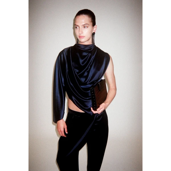 Camilla and Marc Velin Drape Top in French Navy, view 4 | Sleeveless | Coveti