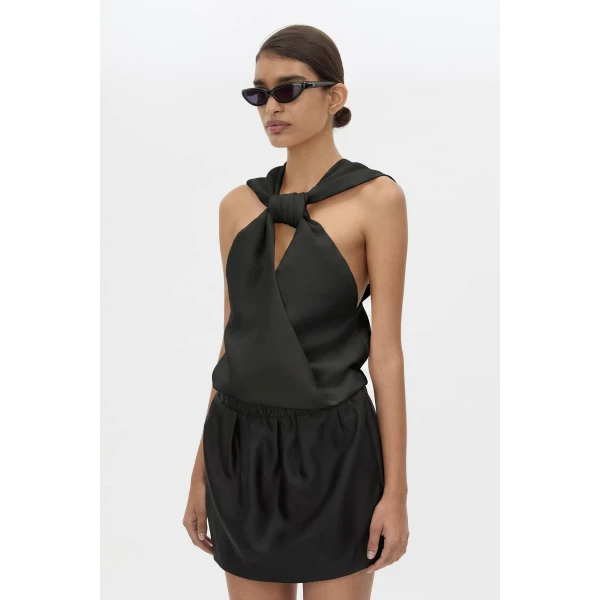 Camilla and Marc Vene Halter Top in Black, view 3 | Sleeveless | Coveti