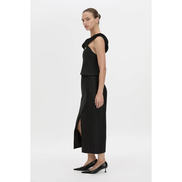 Camilla and Marc Vene Midi Skirt in Black, view 5 | Midi Skirts | Coveti