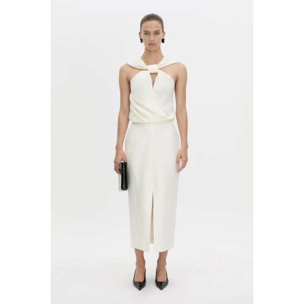 Camilla and Marc Vene Midi Skirt in Cream, view 4 | Midi Skirts | Coveti