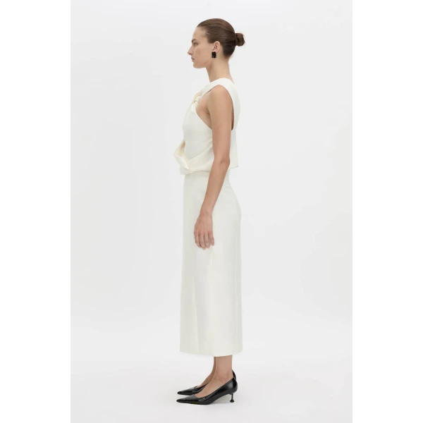 Camilla and Marc Vene Midi Skirt in Cream, view 6 | Midi Skirts | Coveti