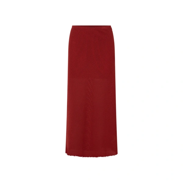 Camilla and Marc Viele Textured Bias Skirt in Burnt Red | Midi Skirts | Coveti