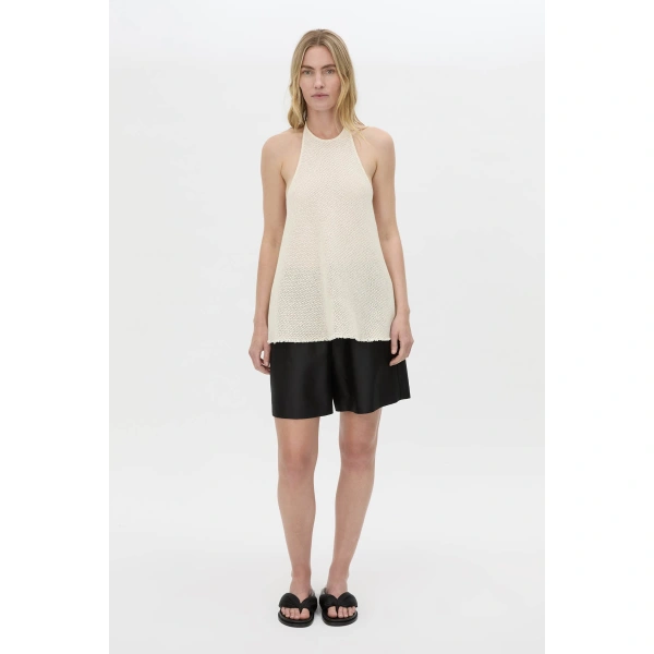 Camilla and Marc Viele Textured Halter Top in Cream, view 2 | Sleeveless | Coveti