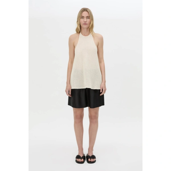 Camilla and Marc Viele Textured Halter Top in Cream, view 4 | Sleeveless | Coveti
