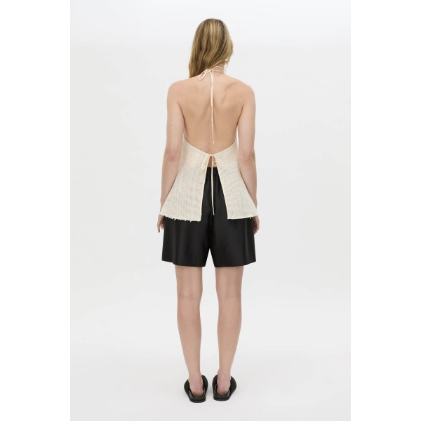 Camilla and Marc Viele Textured Halter Top in Cream, view 6 | Sleeveless | Coveti