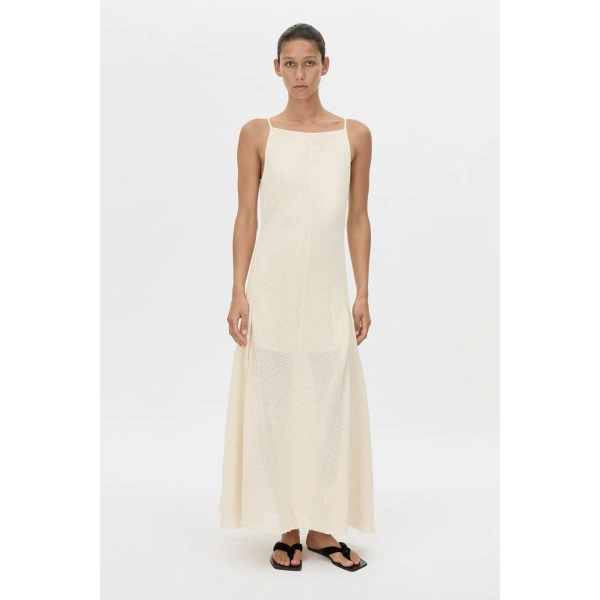 Camilla and Marc Viele Textured Midi Dress in Cream, view 2 | Midi Dresses | Coveti