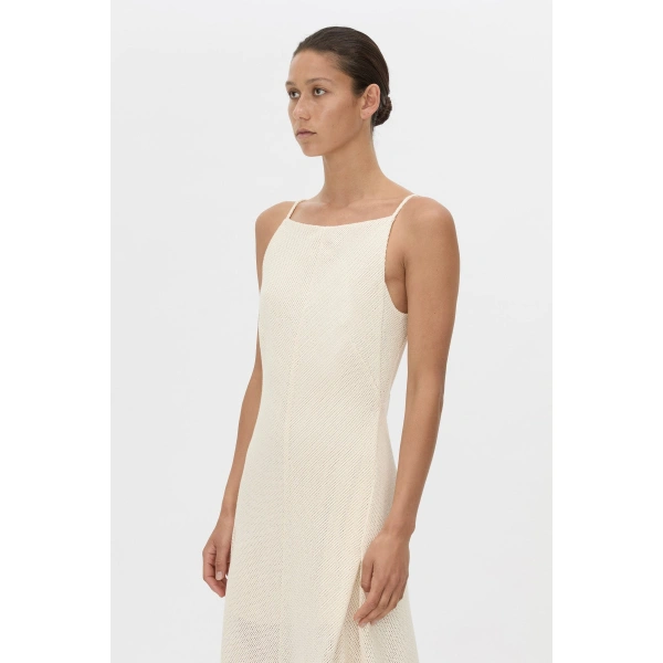Camilla and Marc Viele Textured Midi Dress in Cream, view 3 | Midi Dresses | Coveti