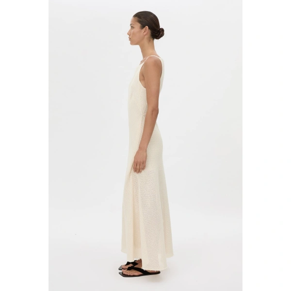 Camilla and Marc Viele Textured Midi Dress in Cream, view 6 | Midi Dresses | Coveti