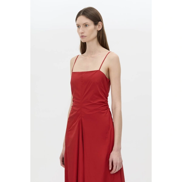Camilla and Marc Vince Dress in Lipstick Red, view 3 | Midi Dresses | Coveti
