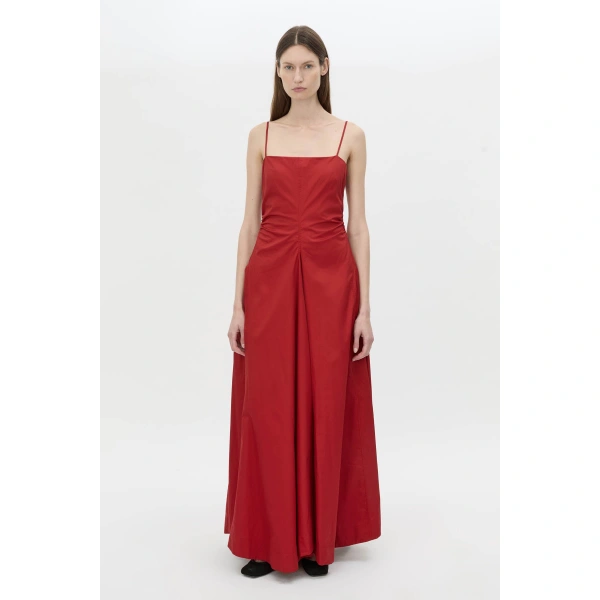 Camilla and Marc Vince Dress in Lipstick Red, view 4 | Midi Dresses | Coveti