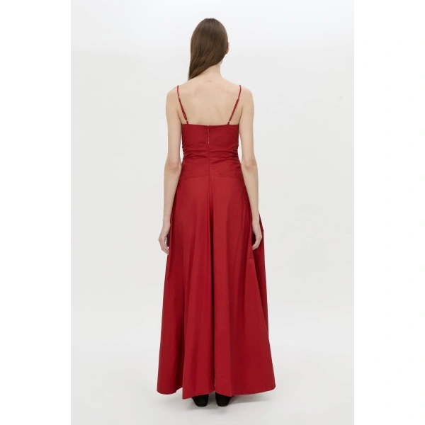 Camilla and Marc Vince Dress in Lipstick Red, view 6 | Midi Dresses | Coveti