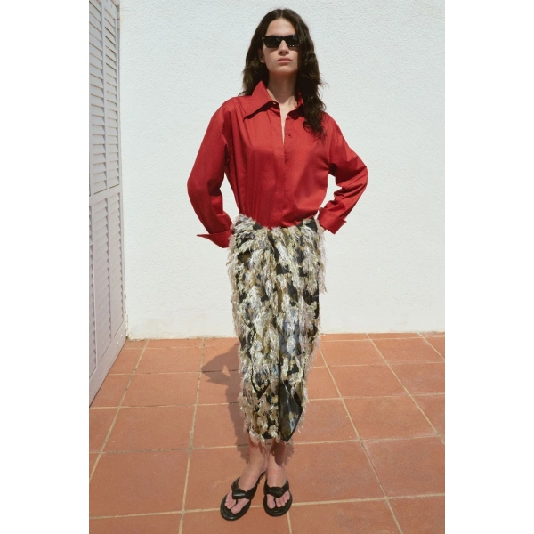 Camilla and Marc Vince Shirt in Lipstick Red, view 4 | Shirts | Coveti