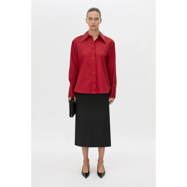 Camilla and Marc Vince Shirt in Lipstick Red, view 6 | Shirts | Coveti