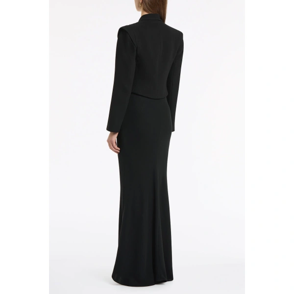 Carla Zampatti Black Crepe Bias Fishtail Skirt | Maxi Skirts | Coveti