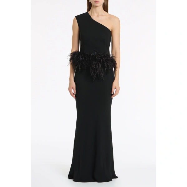 Carla Zampatti Black Crepe Bias Fishtail Skirt | Maxi Skirts | Coveti