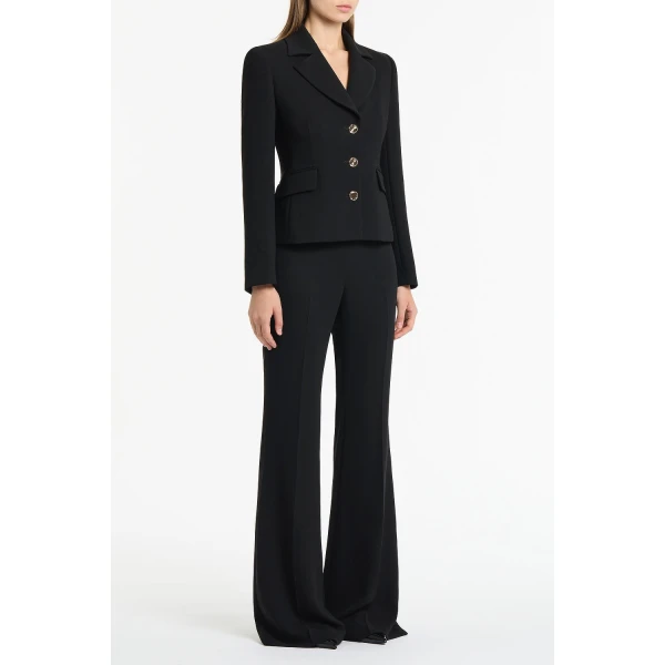 Carla Zampatti Black Crepe Bootleg Pant | Tailored pants | Coveti