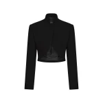 Carla Zampatti Black Crepe Crop Jacket | Blazers | Coveti