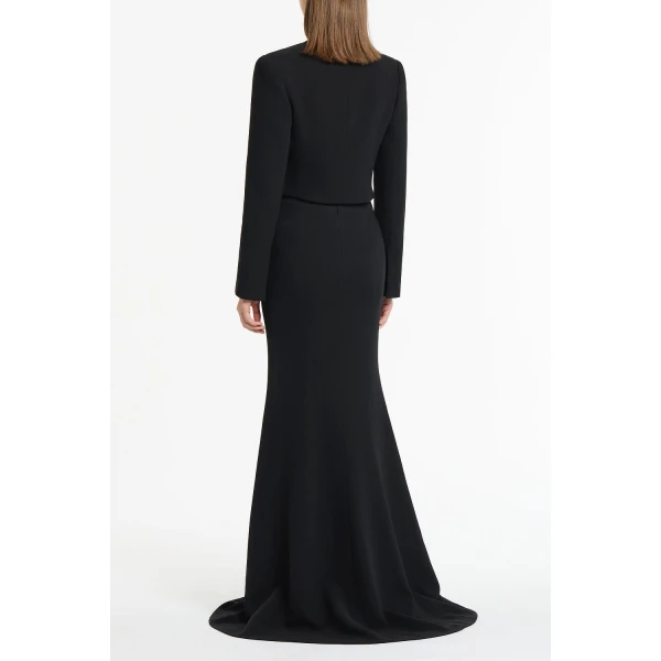 Carla Zampatti Black Crepe Crop Jacket | Blazers | Coveti