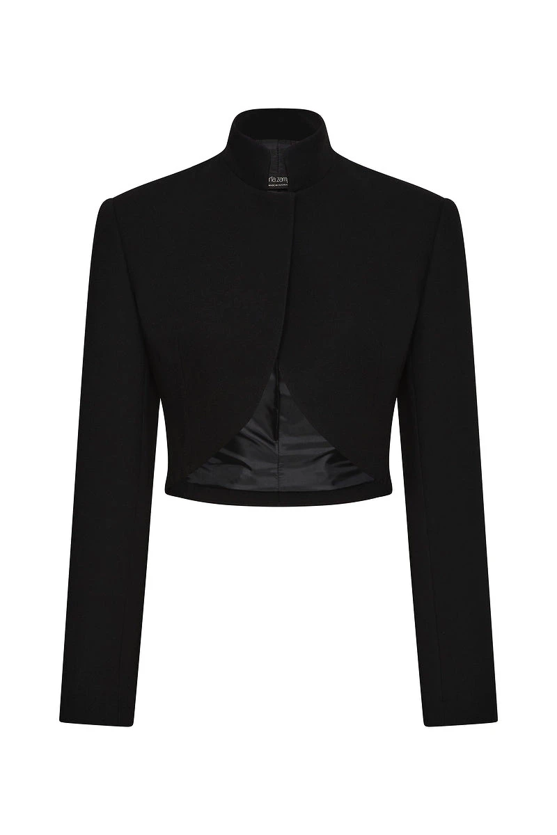 Carla Zampatti Black Crepe Crop Jacket Carla Zampatti Black Crepe Crop Jacket | Blazers | Coveti