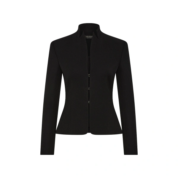 Black Crepe Fitted Jacket