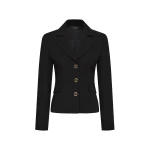 Carla Zampatti Black Crepe Fitted Waist Jacket | Blazers | Coveti