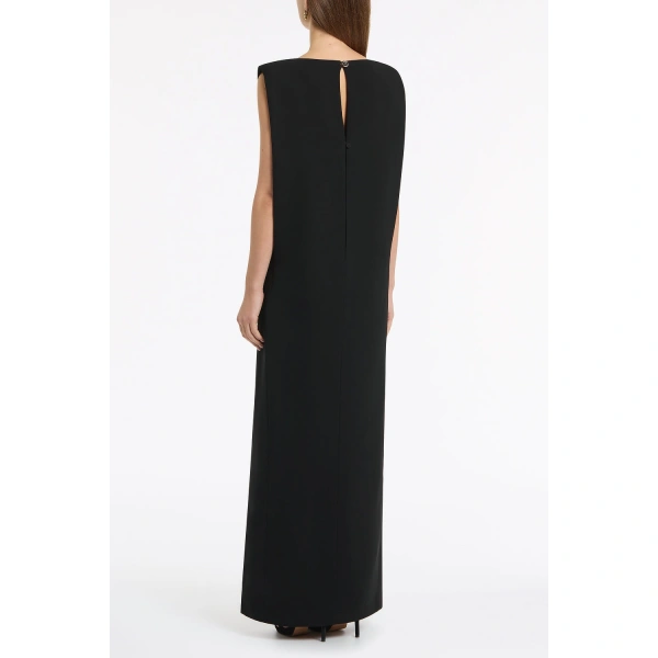 Carla Zampatti Black Crepe Front Split Gown | Evening Gowns | Coveti