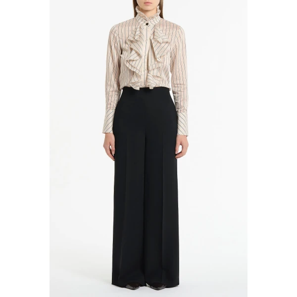 Carla Zampatti Black Crepe High Waisted Wide Leg Pant | Wide leg pants | Coveti