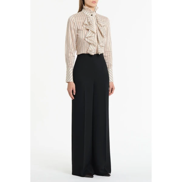 Carla Zampatti Black Crepe High Waisted Wide Leg Pant | Wide leg pants | Coveti