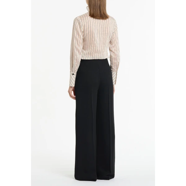 Carla Zampatti Black Crepe High Waisted Wide Leg Pant | Wide leg pants | Coveti