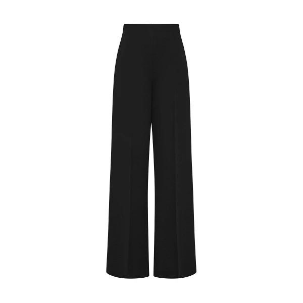Black Crepe High Waisted Wide Leg Pant