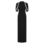 Carla Zampatti Black Crepe Layered Sleeve Gown | Evening Gowns | Coveti
