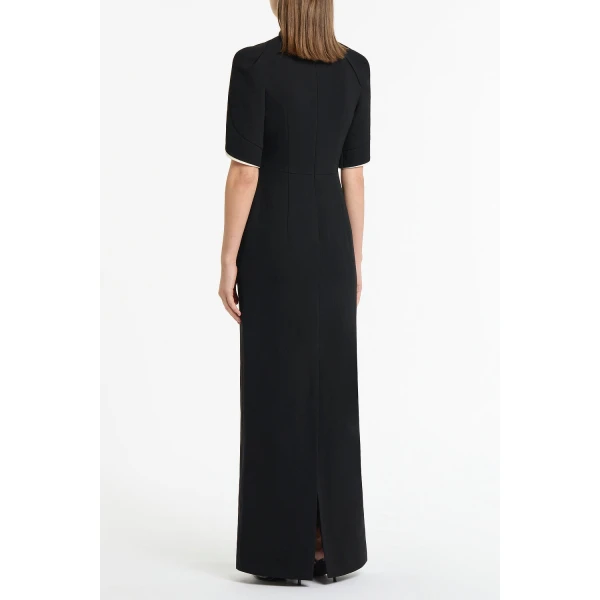 Carla Zampatti Black Crepe Layered Sleeve Gown | Evening Gowns | Coveti