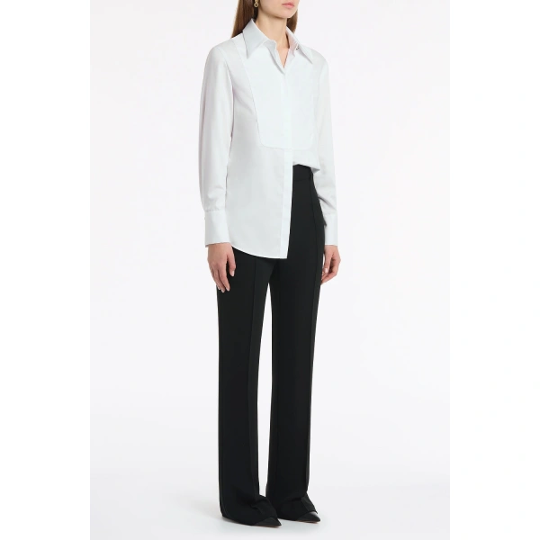 Carla Zampatti Black Crepe Pintuck Flared Pant | Tailored pants | Coveti