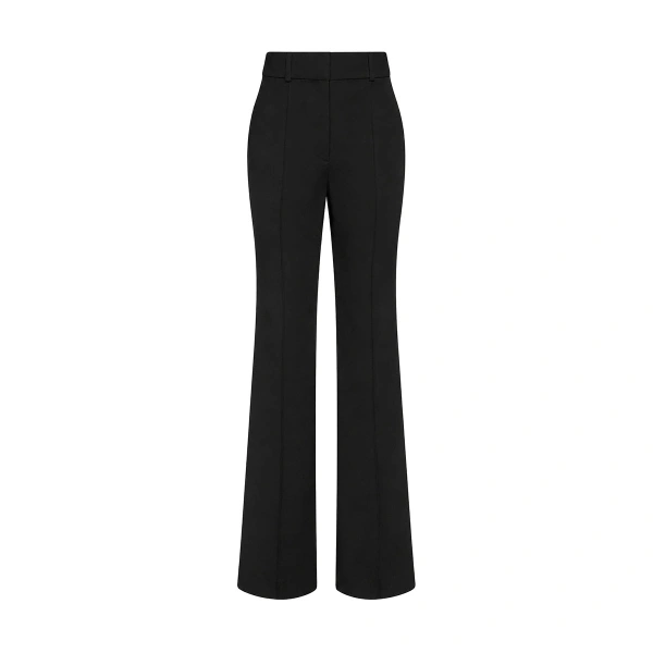 Black Crepe Pintuck Flared Pant