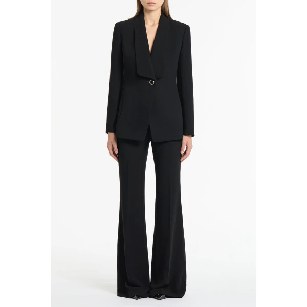 Carla Zampatti Black Crepe Shawl Collar Jacket | Blazers | Coveti