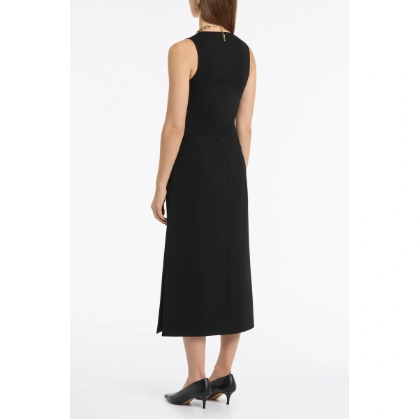 Carla Zampatti Black Crepe Side Split Pencil Skirt | Midi Skirts | Coveti