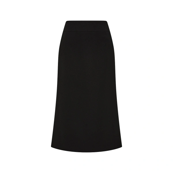 Black Crepe Side Split Pencil Skirt