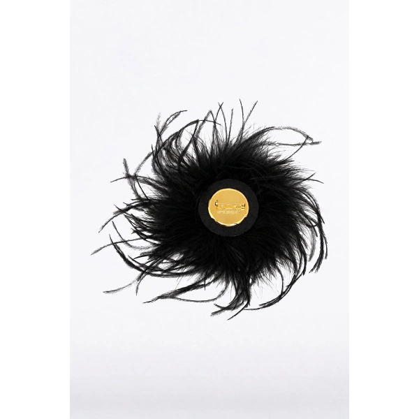 Carla Zampatti Black Feather Brooch | Brooches & Pins | Coveti