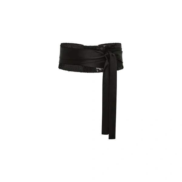 Black Liquid Sequin Cummerbund